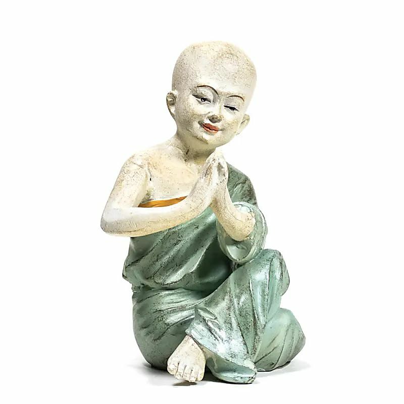 Yoga-Mönch Namaste grün